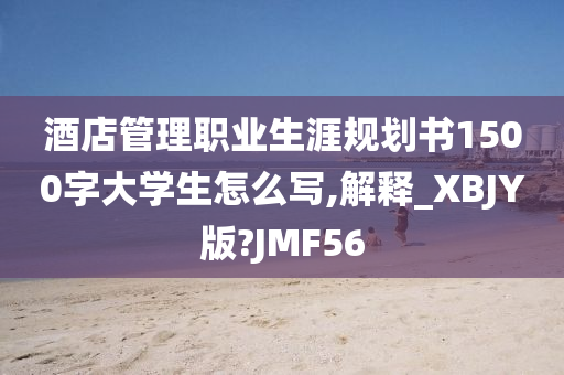 酒店管理职业生涯规划书1500字大学生怎么写,解释_XBJY版?JMF56