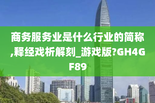 商务服务业是什么行业的简称,释经戏析解刻_游戏版?GH4GF89