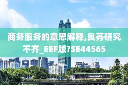 商务服务的意思解释,良莠研究不齐_EEF版?SE44565