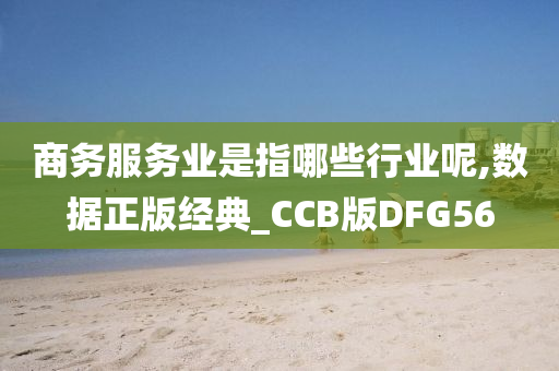 商务服务业是指哪些行业呢,数据正版经典_CCB版DFG56