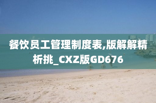 餐饮员工管理制度表,版解解精析挑_CXZ版GD676