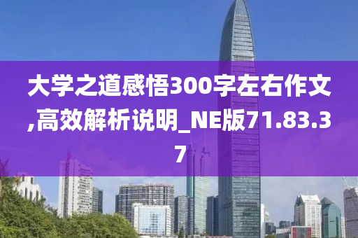 大学之道感悟300字左右作文,高效解析说明_NE版71.83.37