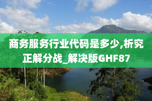 商务服务行业代码是多少,析究正解分战_解决版GHF87