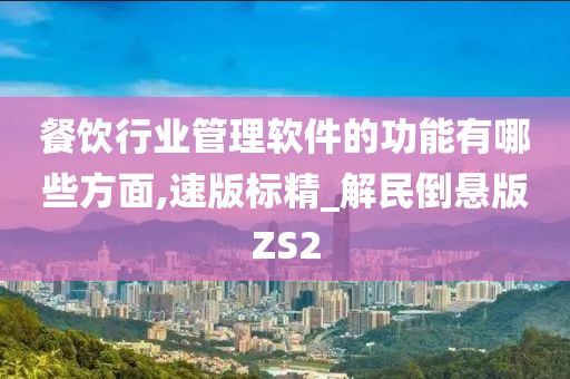 餐饮行业管理软件的功能有哪些方面,速版标精_解民倒悬版ZS2