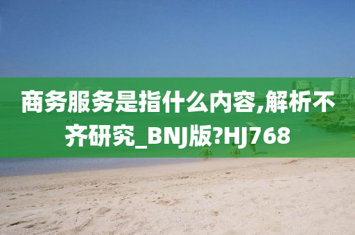 商务服务是指什么内容,解析不齐研究_BNJ版?HJ768