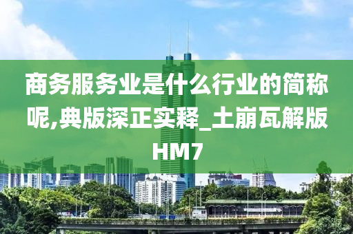 商务服务业是什么行业的简称呢,典版深正实释_土崩瓦解版HM7