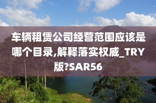 车辆租赁公司经营范围应该是哪个目录,解释落实权威_TRY版?SAR56