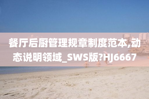 餐厅后厨管理规章制度范本,动态说明领域_SWS版?HJ6667