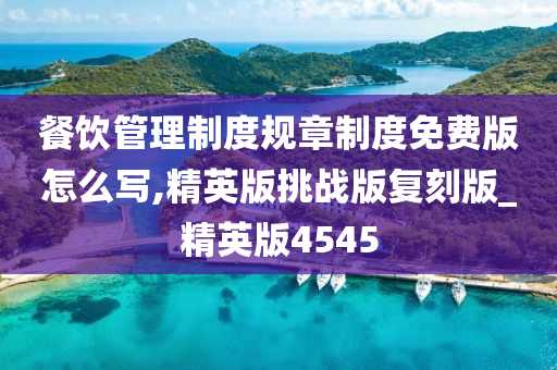 餐饮管理制度规章制度免费版怎么写,精英版挑战版复刻版_精英版4545