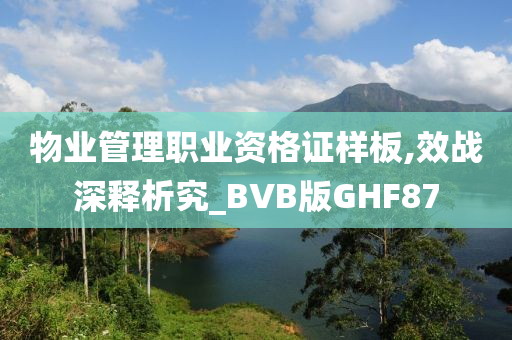 物业管理职业资格证样板,效战深释析究_BVB版GHF87