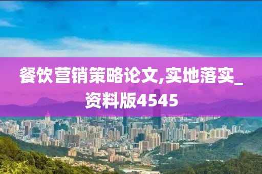 餐饮营销策略论文,实地落实_资料版4545