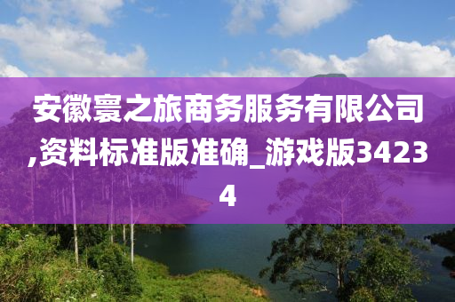 安徽寰之旅商务服务有限公司,资料标准版准确_游戏版34234