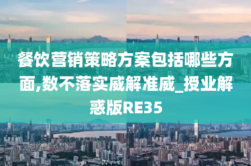 餐饮营销策略方案包括哪些方面,数不落实威解准威_授业解惑版RE35