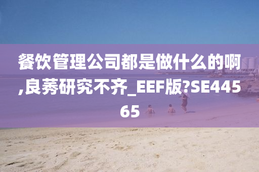 餐饮管理公司都是做什么的啊,良莠研究不齐_EEF版?SE44565