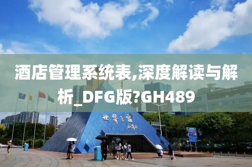 酒店管理系统表,深度解读与解析_DFG版?GH489