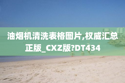 油烟机清洗表格图片,权威汇总正版_CXZ版?DT434