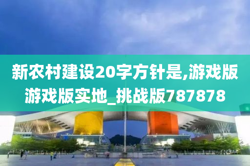 新农村建设20字方针是,游戏版游戏版实地_挑战版787878