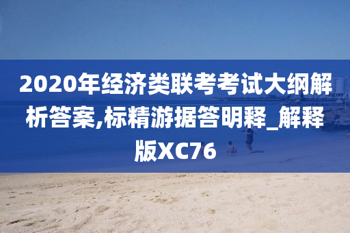 2020年经济类联考考试大纲解析答案,标精游据答明释_解释版XC76