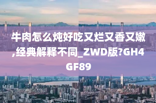 牛肉怎么炖好吃又烂又香又嫩,经典解释不同_ZWD版?GH4GF89