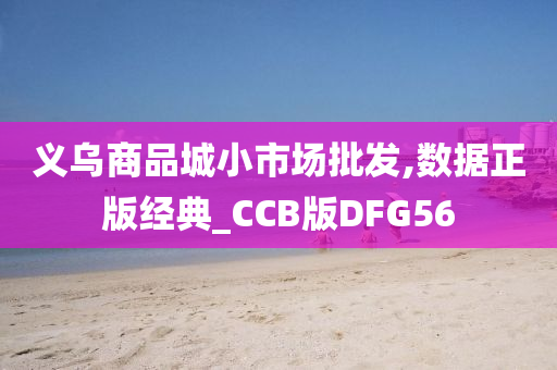 义乌商品城小市场批发,数据正版经典_CCB版DFG56