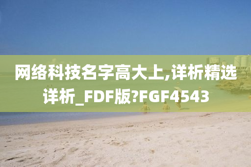 网络科技名字高大上,详析精选详析_FDF版?FGF4543