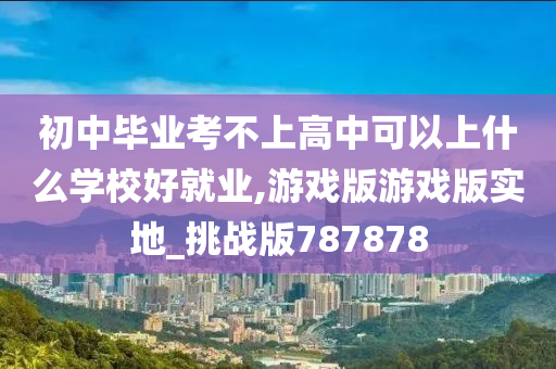 初中毕业考不上高中可以上什么学校好就业,游戏版游戏版实地_挑战版787878