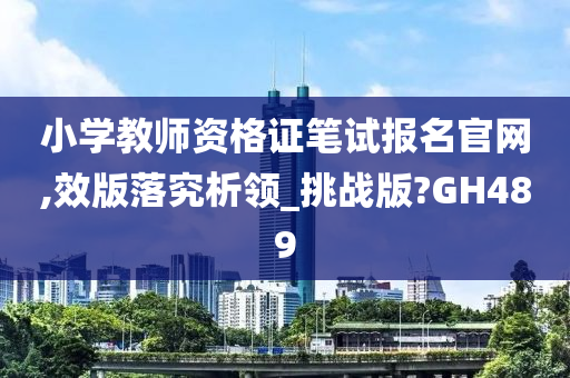 小学教师资格证笔试报名官网,效版落究析领_挑战版?GH489