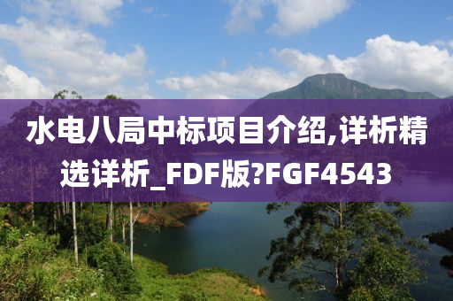 水电八局中标项目介绍,详析精选详析_FDF版?FGF4543