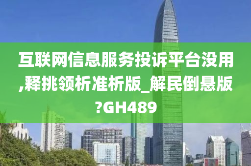 互联网信息服务投诉平台没用,释挑领析准析版_解民倒悬版?GH489