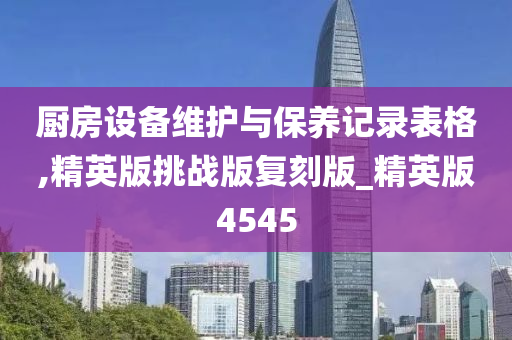 厨房设备维护与保养记录表格,精英版挑战版复刻版_精英版4545