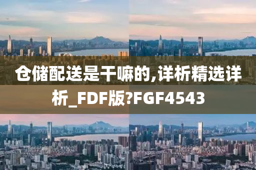 仓储配送是干嘛的,详析精选详析_FDF版?FGF4543