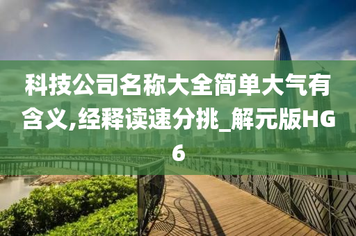 科技公司名称大全简单大气有含义,经释读速分挑_解元版HG6