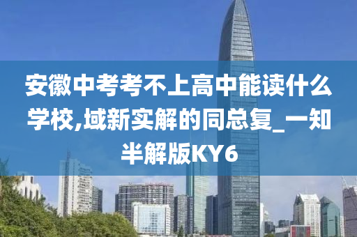 安徽中考考不上高中能读什么学校,域新实解的同总复_一知半解版KY6