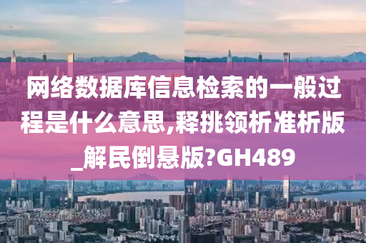 网络数据库信息检索的一般过程是什么意思,释挑领析准析版_解民倒悬版?GH489