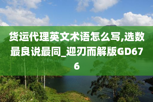 货运代理英文术语怎么写,选数最良说最同_迎刃而解版GD676