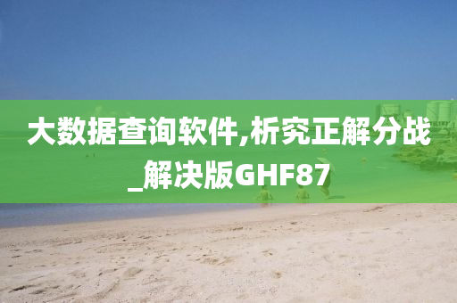 大数据查询软件,析究正解分战_解决版GHF87