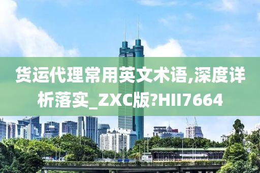 货运代理常用英文术语,深度详析落实_ZXC版?HII7664