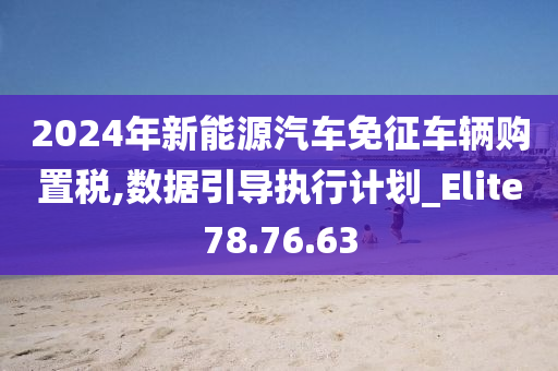 2024年新能源汽车免征车辆购置税,数据引导执行计划_Elite78.76.63