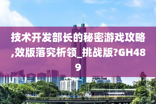 技术开发部长的秘密游戏攻略,效版落究析领_挑战版?GH489