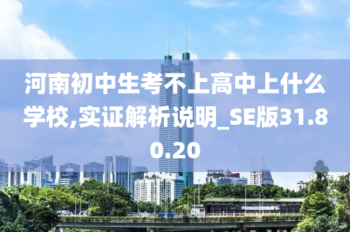 河南初中生考不上高中上什么学校,实证解析说明_SE版31.80.20