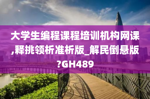 大学生编程课程培训机构网课,释挑领析准析版_解民倒悬版?GH489