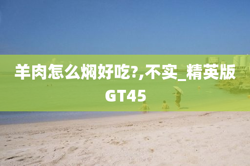 羊肉怎么焖好吃?,不实_精英版GT45