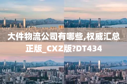 大件物流公司有哪些,权威汇总正版_CXZ版?DT434