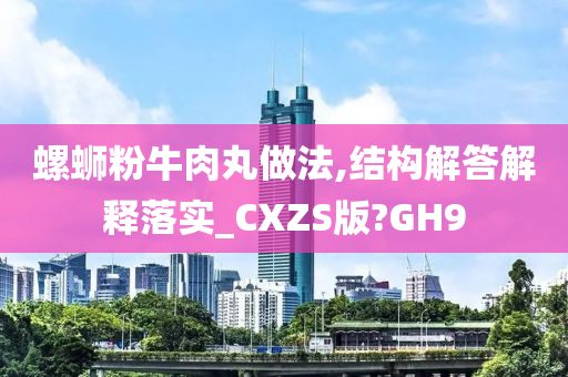 螺蛳粉牛肉丸做法,结构解答解释落实_CXZS版?GH9