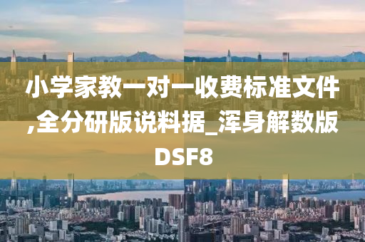 小学家教一对一收费标准文件,全分研版说料据_浑身解数版DSF8