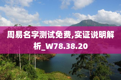 周易名字测试免费,实证说明解析_W78.38.20