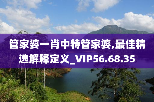 管家婆一肖中特管家婆,最佳精选解释定义_VIP56.68.35