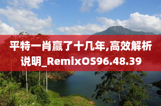 平特一肖赢了十几年,高效解析说明_RemixOS96.48.39