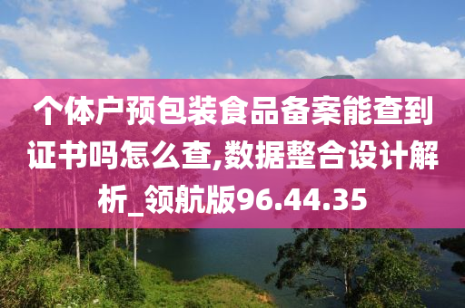 个体户预包装食品备案能查到证书吗怎么查,数据整合设计解析_领航版96.44.35