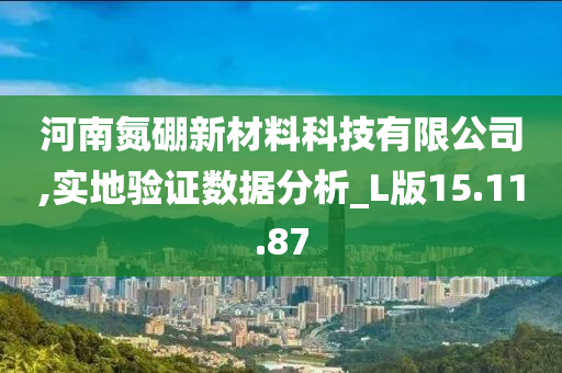 河南氮硼新材料科技有限公司,实地验证数据分析_L版15.11.87